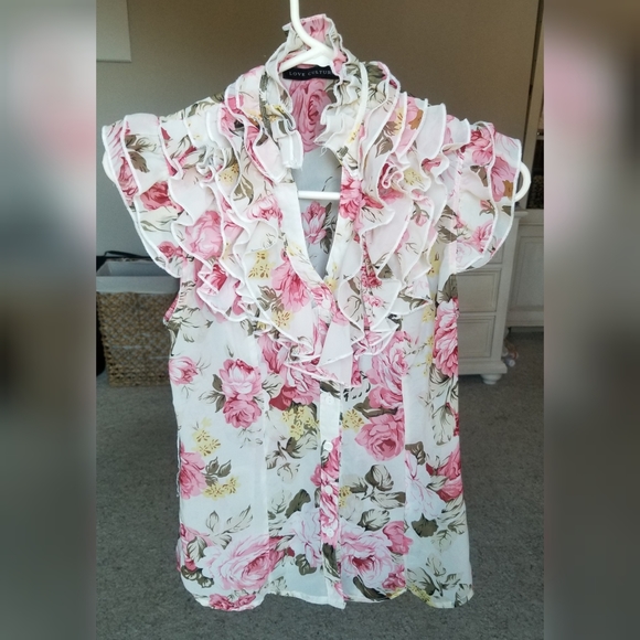 Love Culture Tops - Floral Ruffled Blouse